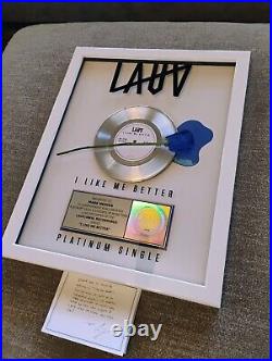 LAUV I Like Me Better RIAA Album Award Platinum 1 Mi Gold Music Record Rare Note