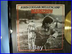 Large John Cougar Mellencamp SCARECROW Gold Non RIAA Framed Sales Award Record