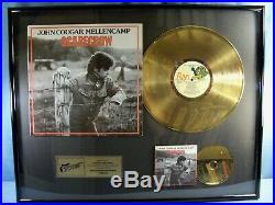 Large John Cougar Mellencamp SCARECROW Gold Non RIAA Framed Sales Award Record