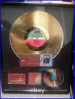 Led Zeppelin RIAA Gold Sales Award Atlantic Records with Frame