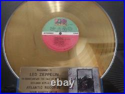 Led Zeppelin RIAA Gold Sales Award Atlantic Records with Frame