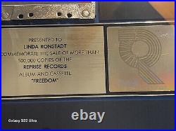 Linda Ronstadt Neil Young LP Gold RIAA Record Award Presented To Linda Ronstadt