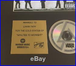 Linkin Park Gold Award minutes to midnight goldene Schallplatte no RIAA