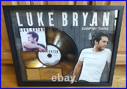 Luke Bryan Framed RIAA Award For'Doin My Thing Gold Record Country Music