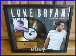 Luke Bryan Framed RIAA Award For'Doin My Thing Gold Record Country Music