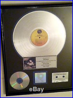 Madonna Certified Riaa Gold Lp Record Album Award Gold Disc Like A Virgin