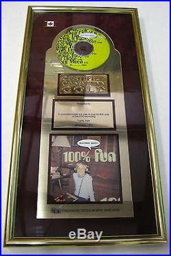 MATTHEW SWEET 100% Fun 1995 CANADA Gold Record Sales Award Zoo Entertainment