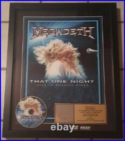 MEGADETH Original RIAA Gold Record Sales Award Live DVD Rare Rock Heavy Metal