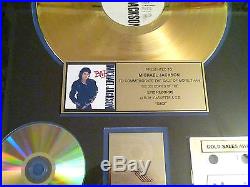 Michael Jackson Certified Riaa Gold Lp Record Album Award Gold Disc Bad