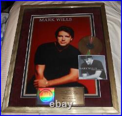 Mark Wills Wish You Were Here Gold RIAA Record Award Mercury Nashville Records