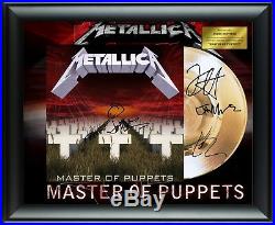Metallica Autographed Master of Puppet Album LP Gold Record Award James Hetfield