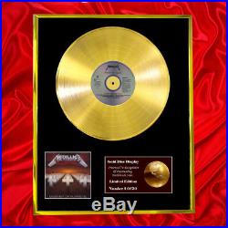Metallica Master Of Puppets CD Gold Disc Vinyl Record Award Display Lp