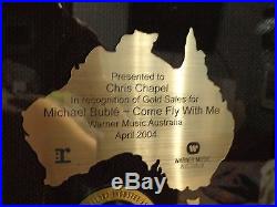 Michael Buble Australia Record CD Gold Sales Award Picture RARE Madeline Artwork