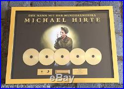 Michael Hirte Gold Award Der Mann mit der Mundharmonika goldene Schallplatte