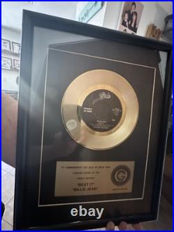 Michael Jackson BEAT IT Billie Jean 45 Single GOLD RECORD 1.000,000 Sold Award