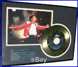 Michael Jackson BEAT IT Disque d'or Framed GOLD Record Sony Award OFFICIAL 1998