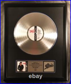 Michael Jackson Bad LP Platinum Non RIAA Record Award Epic Records To Michael Michael Jackson Bad LP Platinum Non RIAA Record Award Epic Records To Michael