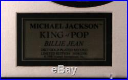 Michael Jackson Billie Jean 24kt Gold Record Award Only 2500 Made
