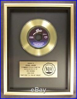 Michael Jackson Don't Stop Til You Get Enough 45 Gold RIAA Record Award Epic