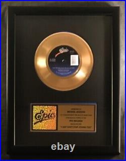 Michael Jackson I Just Can't Stop Loving You 45 Gold Non RIAA Record Award Epic