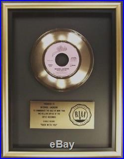 Michael Jackson Rock With You LP Gold RIAA Record Award Epic Records