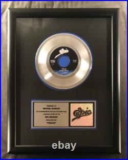 Michael Jackson Thrilller (Song) 45 Platinum Non RIAA Record Award Epic SALE Michael Jackson Thrilller (Song) 45 Platinum Non RIAA Record Award Epic SALE