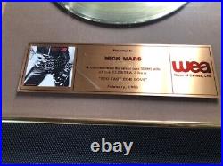 Motley Crue Mick Mars Canadian Gold Record Award- Too Fast For Love 1985