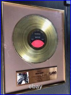 Motley Crue Mick Mars Canadian Gold Record Award- Too Fast For Love 1985