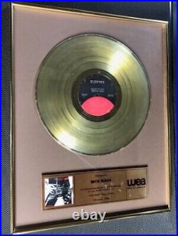 Motley Crue Mick Mars Canadian Gold Record Award- Too Fast For Love 1985