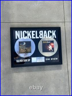 Nickelback Gold Platinum Record Framed RIAA Certified Sales Award Silver Side Nickelback Gold Platinum Record Framed RIAA Certified Sales Award Silver Side