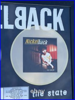 Nickelback Gold Platinum Record Framed RIAA Certified Sales Award Silver Side Nickelback Gold Platinum Record Framed RIAA Certified Sales Award Silver Side