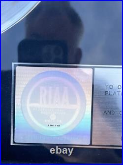 Nickelback Gold Platinum Record Framed RIAA Certified Sales Award Silver Side Nickelback Gold Platinum Record Framed RIAA Certified Sales Award Silver Side