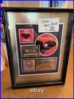 Nicki French Total Eclipse Of The Heart RIAA Gold Plaque Framed Record Award