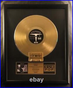 Nirvana Bleach LP Cassette Gold Non RIAA Record Award To Nirvana Sub Pop Records