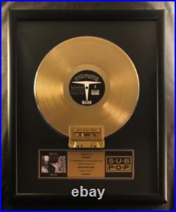Nirvana Bleach LP Cassette Gold Non RIAA Record Award To Nirvana Sub Pop SALE Nirvana Bleach LP Cassette Gold Non RIAA Record Award To Nirvana Sub Pop SALE