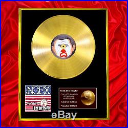 Nofx War On Errorism CD Gold Disc Record Award Display Vinyl Lp Free P+p