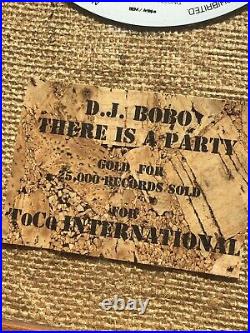 Official GOLD record award DJ BOBO There Is A Party (no RIAA BPI)
