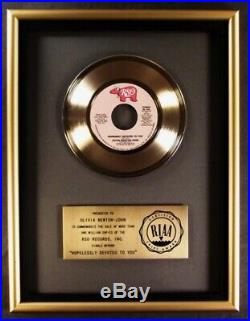 Olivia Newton-John Grease Hopelessly Devoted To You 45 Gold RIAA Record Award
