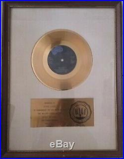 PAUL McCARTNEY & WINGS MY LOVE RIAA GOLD RECORD AWARD TO DENNY LAINE