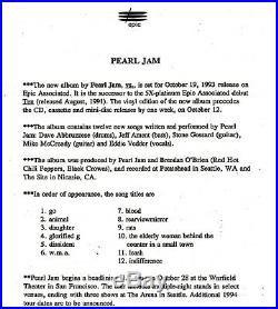 PEARL JAM EDDIE VEDDER VS. RIAA RECORD AWARD GOLD MIKE McCREADY RARE PRESS