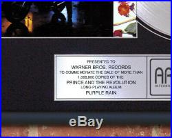 PRINCE PURPLE RAIN Platinum LP Record Award rare gold cd disc collectible gift