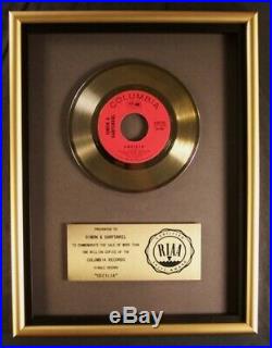Paul Simon & Art Garfunkel Cecilia 45 Gold RIAA Record Award Columbia Records