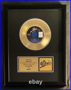 Pearl Jam Jeremy 45 Gold Non RIAA Record Award Epic Records