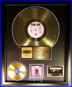 Pearl Jam Ten LP, Cassette & CD Gold Non RIAA Record Award Epic Records