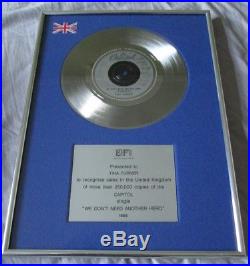 Personal Tina Turner Bpi Gold Silver Platinum Record Award Disc No Riaa Mad Max