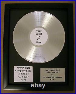 Personalized Platinum LP Album Record Music Award+Custom Plaque CD Display Style