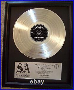 Personalized Platinum LP Album Record Music Award+Custom Plaque CD Display Style