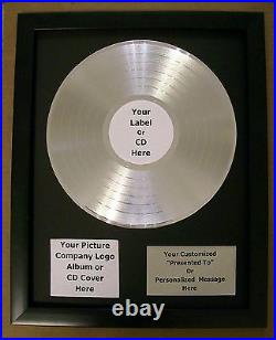 Personalized Platinum Silver Record Album Award Custom Plaque Music Style Trophy