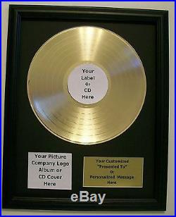 Pesonalized Gold LP Album Record Award+ Custom Plaque CD Display RIAA Disk Disc