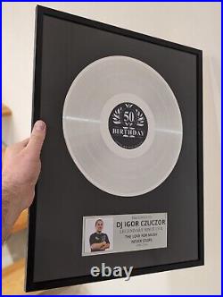 Pesonalized Platinum Album Record Music Award for DJ Producer / Recording Studio